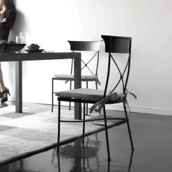 Jayso Florencia Chaise d'intérieur style provençal en métal* Chaise De Cuisine|Chaise De Salle à Manger