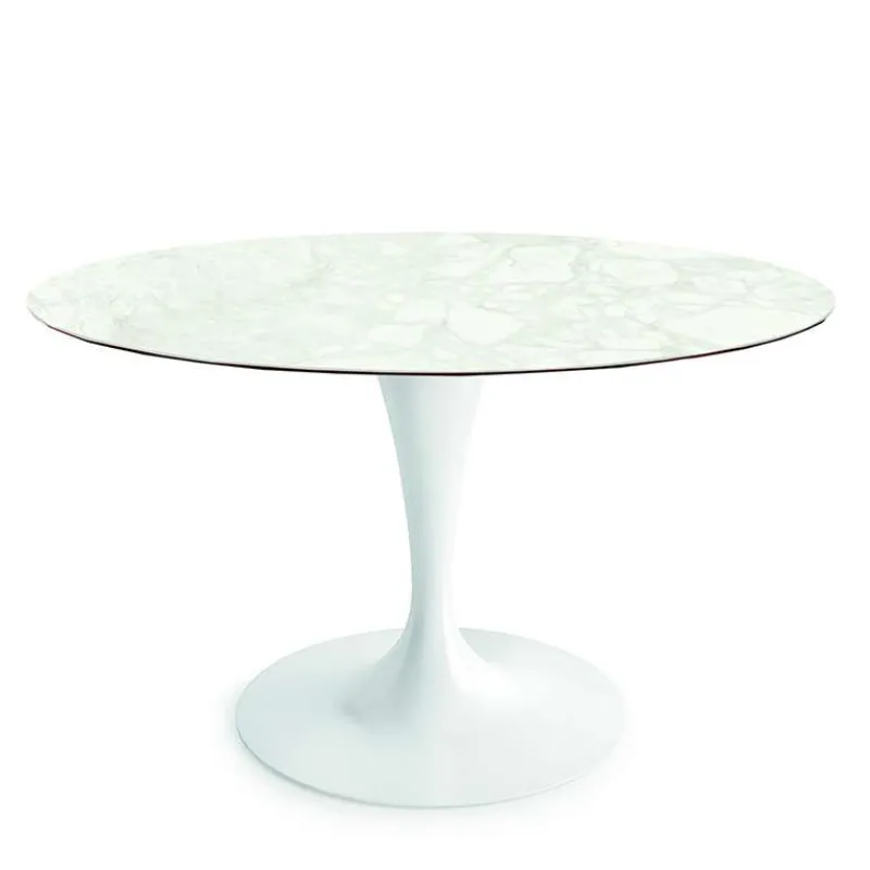 Sovet Italia Flûte Sovet® Table ronde design en céramique avec pied central* Table De Salle à Manger