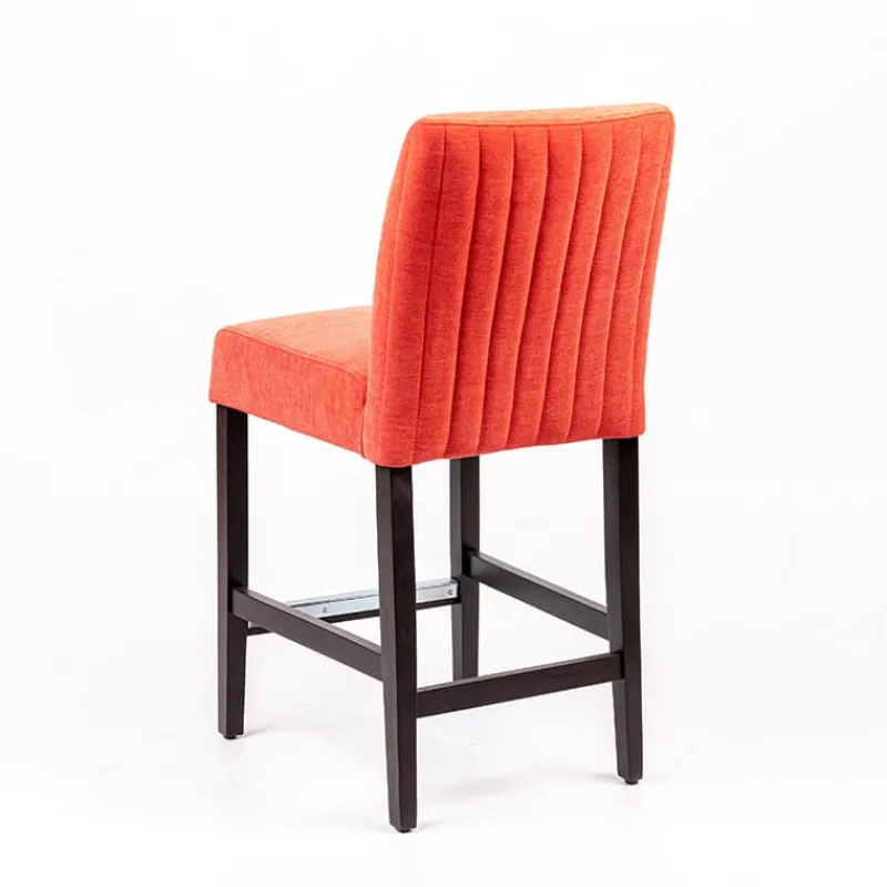 Sessio Fritz line Tabouret snack avec dos matelassé en tissu et pieds en bois* Tabouret Snack (assise +/- 65 Cm)|Tabouret De Bar (assise +/- 80 Cm)