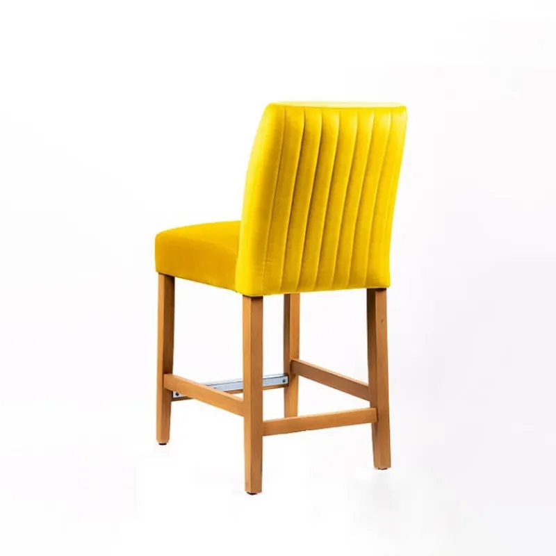 Sessio Fritz line Tabouret snack avec dos matelassé en tissu et pieds en bois* Tabouret Snack (assise +/- 65 Cm)|Tabouret De Bar (assise +/- 80 Cm)