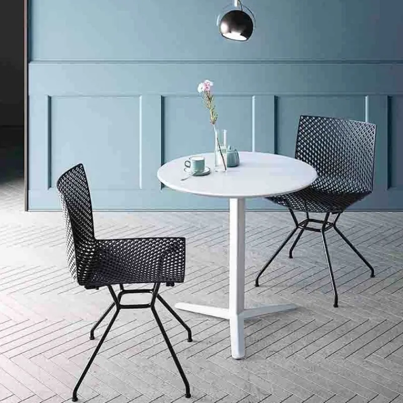 Fuller TC Chaise design italien microperforée avec pieds en métal* Chaise Pour Chambre|Chaise De Cuisine