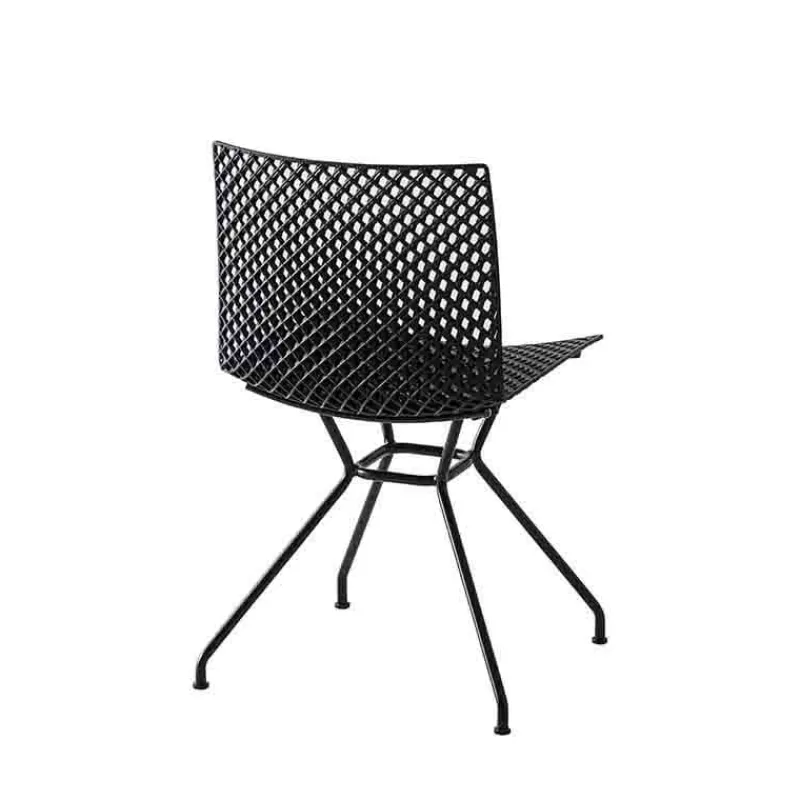 Fuller TC Chaise design italien microperforée avec pieds en métal* Chaise Pour Chambre|Chaise De Cuisine