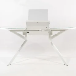 Giove Table ronde extensible en verre blanc* Table De Cuisine