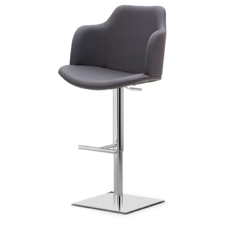 Peressini Glamour P Tabouret pivotant et réglable en hauteur avec accoudoirs et pied chromé* Tabouret Snack (assise +/- 65 Cm)|Tabouret De Bar (assise +/- 80 Cm)