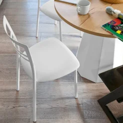 Go 1419 Chaise de cuisine rembourrée en synthétique et métal* Chaise De Cuisine