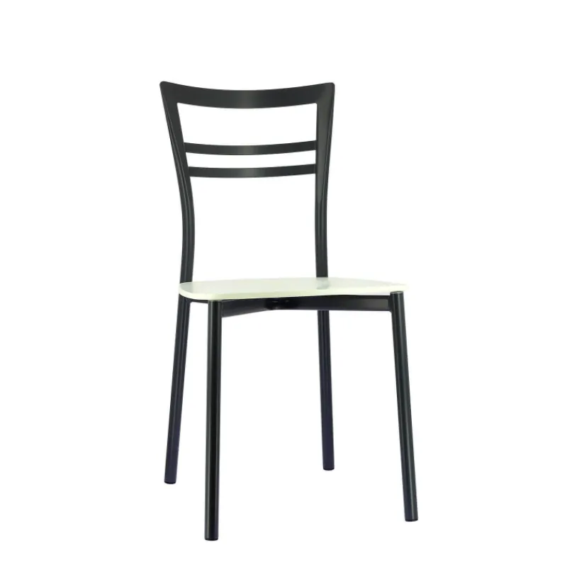 Go Connubia® Chaise contemporaine en métal et assise multiplis bois* Chaise De Cuisine|Chaise De Salle à Manger