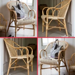 Kok Grand père MarcelFauteuil en rotin vintage* Chaise De Cuisine|Fauteuil De Salon