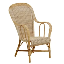 Kok Grand père MarcelFauteuil dossier haut en rotin vintage* Fauteuil De Salon