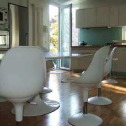 Harmony Chaise réglable en hauteur et pivotante design en technopolymère blanc* Chaise De Cuisine|Chaise De Salle à Manger