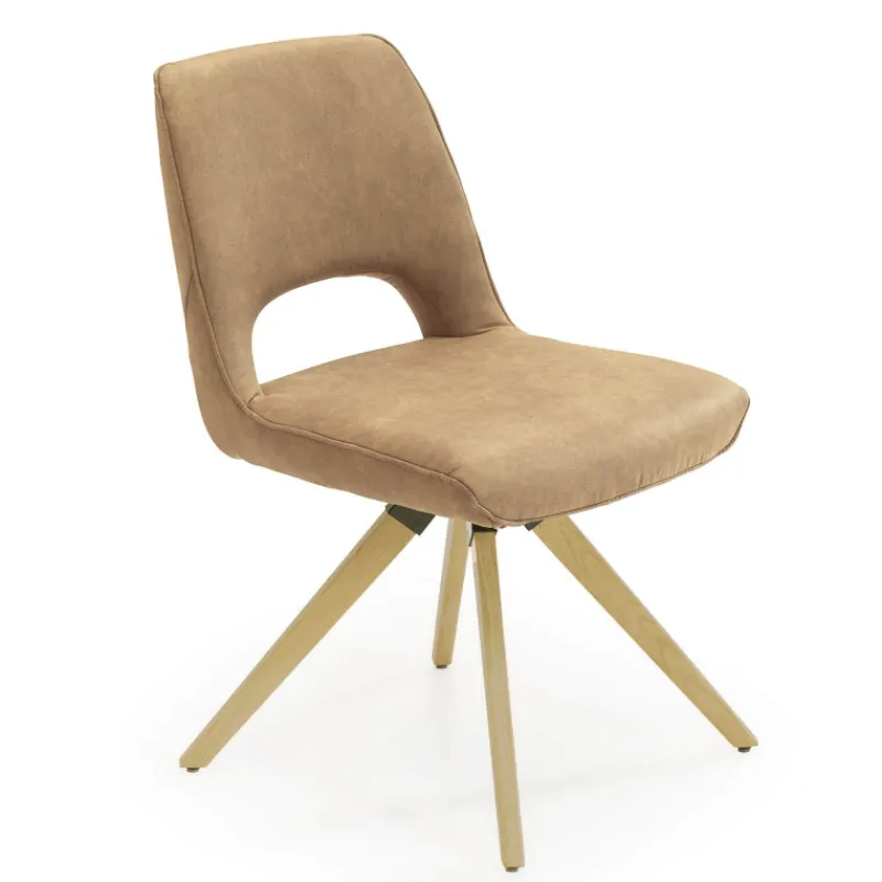 Hortense Chaise pivotante en tissu avec pieds en bois* Chaise De Salle à Manger|Chaise De Bureau