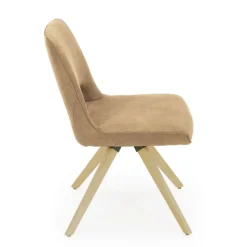 Hortense Chaise pivotante en tissu avec pieds en bois* Chaise De Salle à Manger|Chaise De Bureau