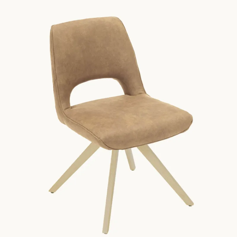Hortense Chaise pivotante en tissu avec pieds en bois* Chaise De Salle à Manger|Chaise De Bureau