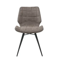 IberisChaise design rembourrée inspiration vintage avec pieds en métal noir* Chaise De Cuisine|Chaise De Salle à Manger