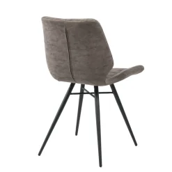 IberisChaise design rembourrée inspiration vintage avec pieds en métal noir* Chaise De Cuisine|Chaise De Salle à Manger