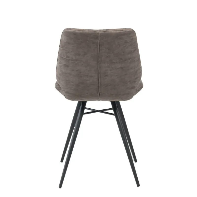 IberisChaise design rembourrée inspiration vintage avec pieds en métal noir* Chaise De Cuisine|Chaise De Salle à Manger