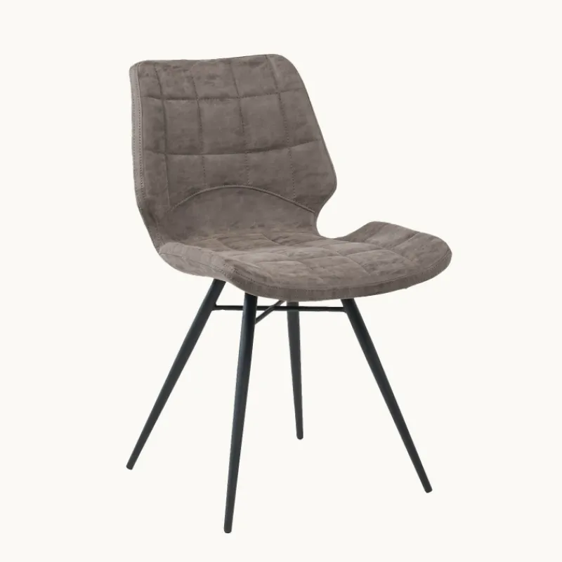 IberisChaise design rembourrée inspiration vintage avec pieds en métal noir* Chaise De Cuisine|Chaise De Salle à Manger