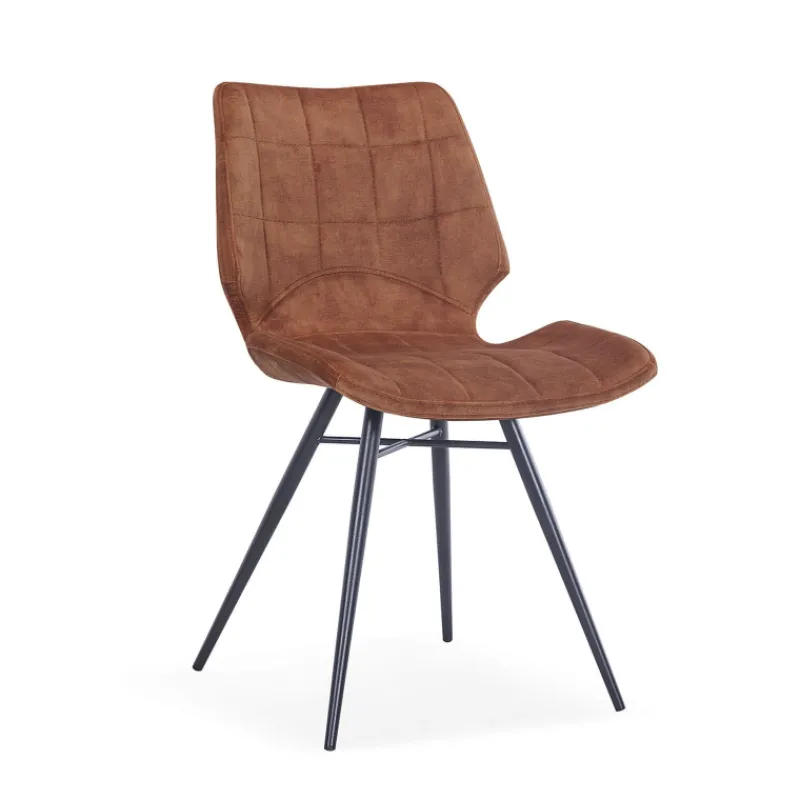 IbérisChaise design vintage rembourrée en velours* Chaise De Salle à Manger|Chaise Salon