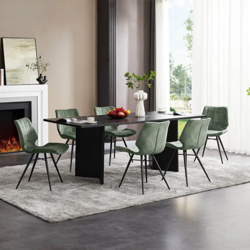 IbérisChaise design vintage rembourrée en velours* Chaise De Salle à Manger|Chaise Salon