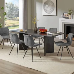 IbérisChaise design vintage rembourrée en tissu* Chaise De Salle à Manger|Chaise Salon