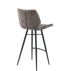 ImpiaTabouret design coque matelassée patinée et pieds en métal noir* Tabouret Snack (assise +/- 65 Cm)|Tabouret De Bar (assise +/- 80 Cm)