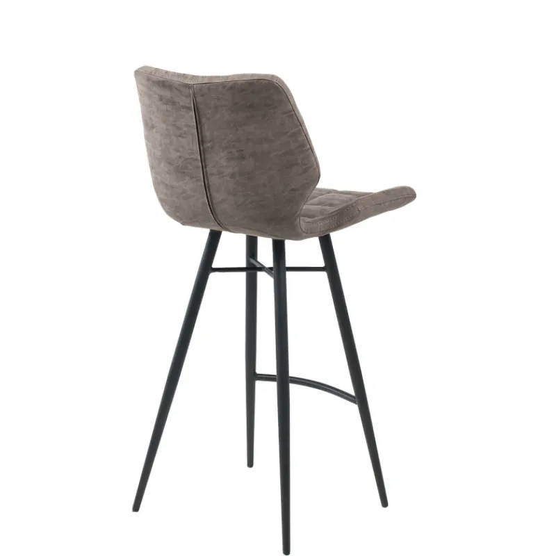ImpiaTabouret design coque matelassée patinée et pieds en métal noir* Tabouret Snack (assise +/- 65 Cm)|Tabouret De Bar (assise +/- 80 Cm)