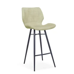 ImpiaTabouret design coque matelassée en velours et pieds en métal noir* Tabouret Snack (assise +/- 65 Cm)|Tabouret De Bar (assise +/- 80 Cm)
