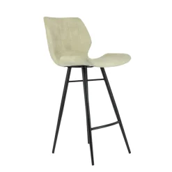 ImpiaTabouret design coque matelassée en velours et pieds en métal noir* Tabouret Snack (assise +/- 65 Cm)|Tabouret De Bar (assise +/- 80 Cm)
