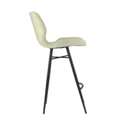 ImpiaTabouret design coque matelassée en velours et pieds en métal noir* Tabouret Snack (assise +/- 65 Cm)|Tabouret De Bar (assise +/- 80 Cm)