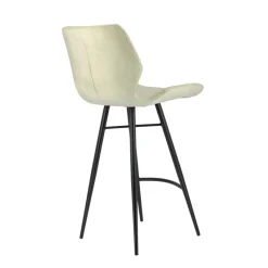 ImpiaTabouret design coque matelassée en velours et pieds en métal noir* Tabouret Snack (assise +/- 65 Cm)|Tabouret De Bar (assise +/- 80 Cm)