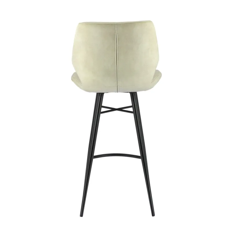 ImpiaTabouret design coque matelassée en velours et pieds en métal noir* Tabouret Snack (assise +/- 65 Cm)|Tabouret De Bar (assise +/- 80 Cm)