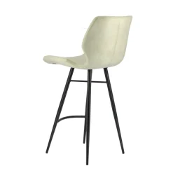 ImpiaTabouret design coque matelassée en velours et pieds en métal noir* Tabouret Snack (assise +/- 65 Cm)|Tabouret De Bar (assise +/- 80 Cm)