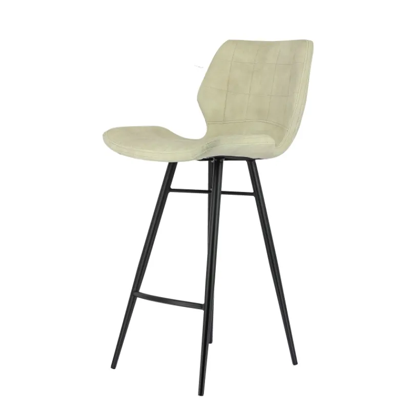 ImpiaTabouret design coque matelassée en velours et pieds en métal noir* Tabouret Snack (assise +/- 65 Cm)|Tabouret De Bar (assise +/- 80 Cm)