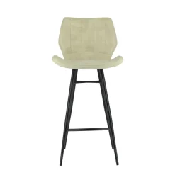 ImpiaTabouret design coque matelassée en velours et pieds en métal noir* Tabouret Snack (assise +/- 65 Cm)|Tabouret De Bar (assise +/- 80 Cm)