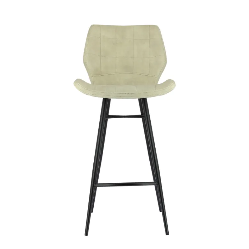 ImpiaTabouret design coque matelassée en velours et pieds en métal noir* Tabouret Snack (assise +/- 65 Cm)|Tabouret De Bar (assise +/- 80 Cm)