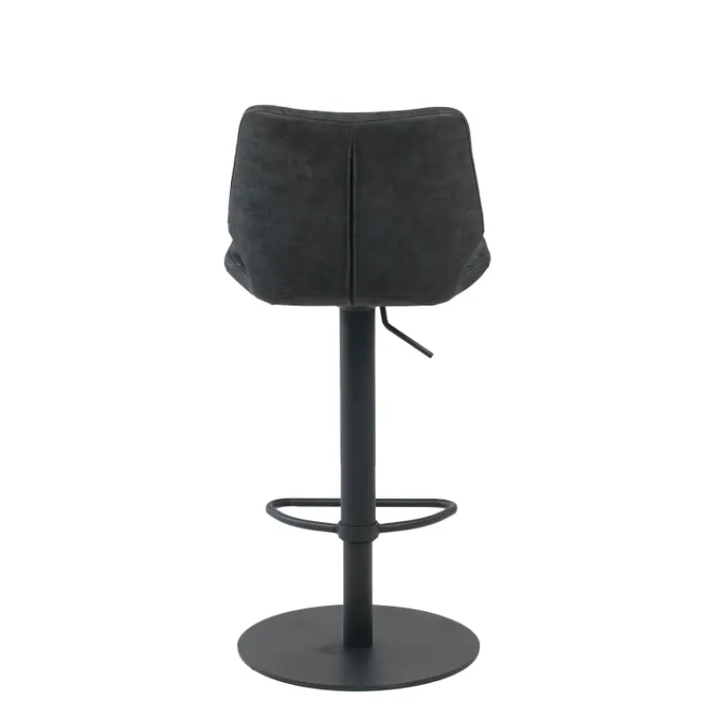 IndicaTabouret tournant et réglable coque matelassée en simili avec pied en métal noir* Tabouret Réglable En Hauteur|Tabouret Snack (assise +/- 65 Cm)