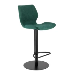 IndicaTabouret tournant et réglable coque en tissu avec pied en métal noir* Tabouret De Bar (assise +/- 80 Cm)|Tabouret Snack (assise +/- 65 Cm)