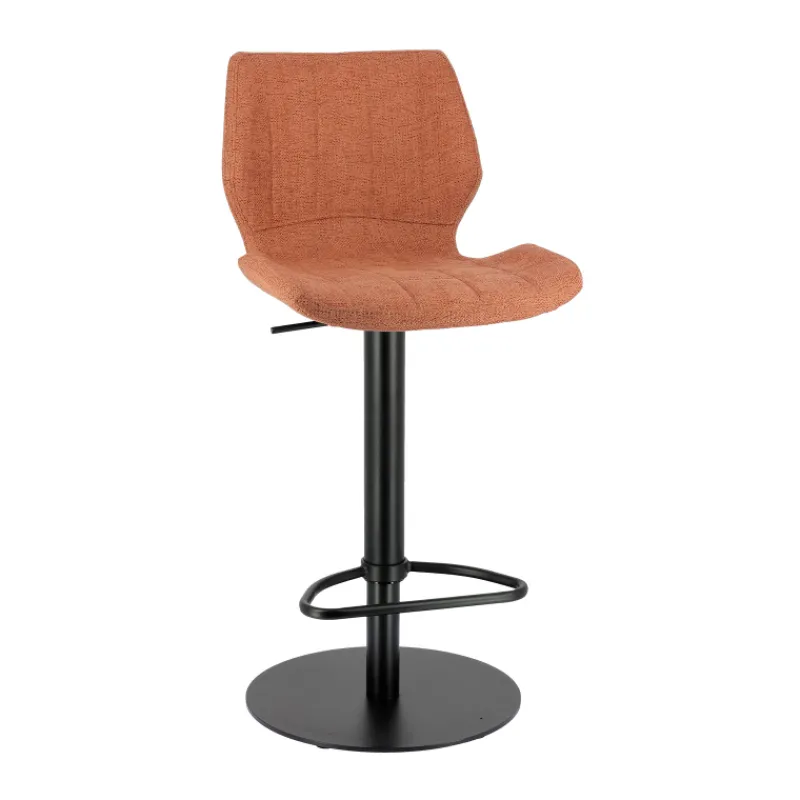 IndicaTabouret tournant et réglable coque en tissu avec pied en métal noir* Tabouret De Bar (assise +/- 80 Cm)|Tabouret Snack (assise +/- 65 Cm)