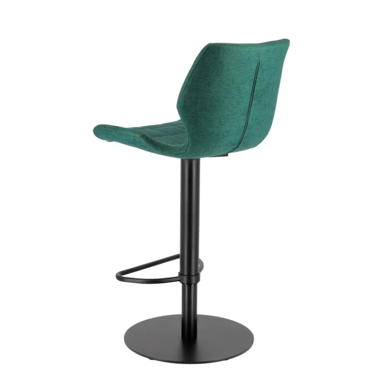 IndicaTabouret tournant et réglable coque en tissu avec pied en métal noir* Tabouret De Bar (assise +/- 80 Cm)|Tabouret Snack (assise +/- 65 Cm)