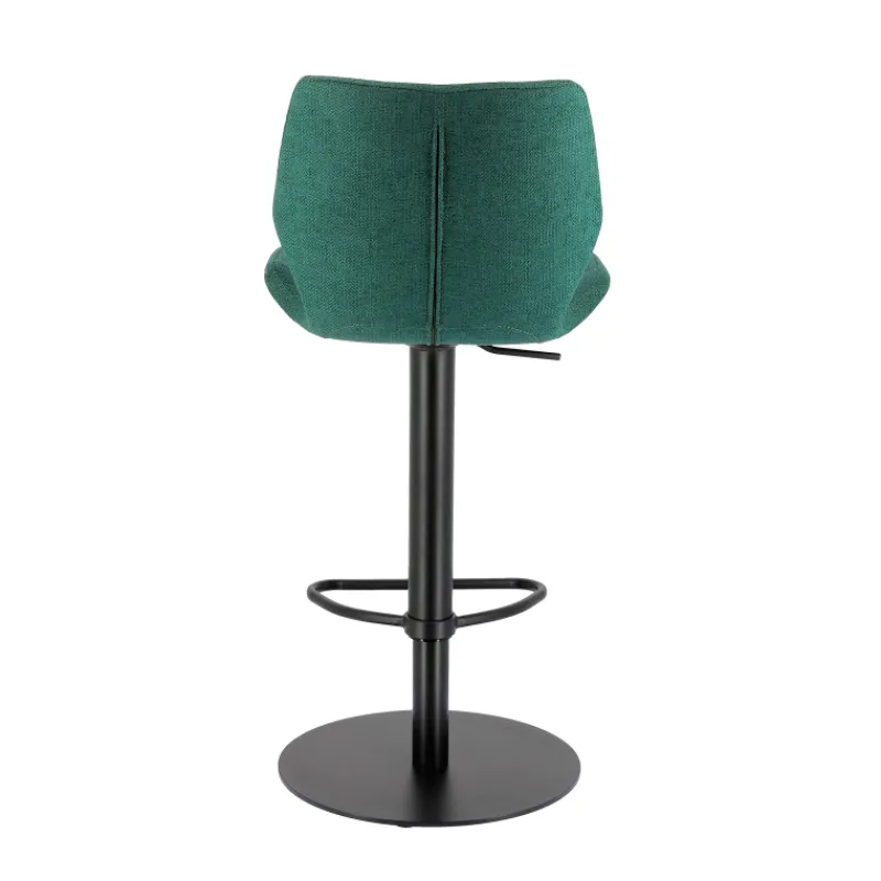 IndicaTabouret tournant et réglable coque en tissu avec pied en métal noir* Tabouret De Bar (assise +/- 80 Cm)|Tabouret Snack (assise +/- 65 Cm)