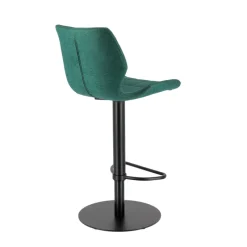 IndicaTabouret tournant et réglable coque en tissu avec pied en métal noir* Tabouret De Bar (assise +/- 80 Cm)|Tabouret Snack (assise +/- 65 Cm)