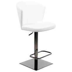 Peressini Ines Tabouret réglable et pivotant en synthétique et métal chromé* Tabouret De Bar (assise +/- 80 Cm)|Tabouret Snack (assise +/- 65 Cm)