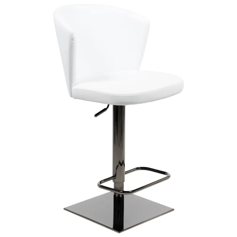 Peressini Ines Tabouret réglable et pivotant en synthétique et métal chromé* Tabouret De Bar (assise +/- 80 Cm)|Tabouret Snack (assise +/- 65 Cm)