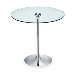 Midj Infinity ® Table ronde pied central en verre et métal* Table De Salle à Manger