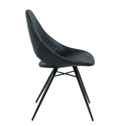 IsabelleChaise design avec coque ajourée en simili noir* Chaise De Cuisine|Chaise De Salle à Manger