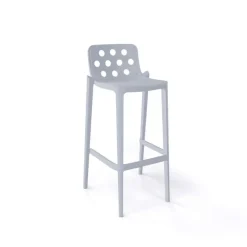Isidoro Tabouret de bar d'extérieur moderne empilable avec dossier ronds ajourés* Tabouret De Bar (assise +/- 80 Cm)
