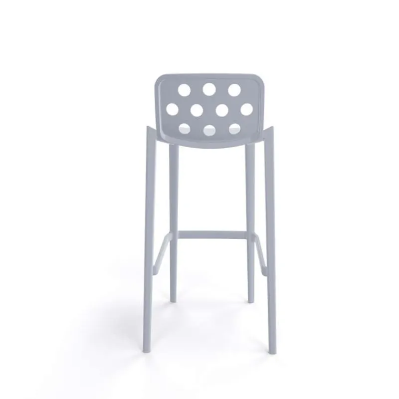 Isidoro Tabouret de bar d'extérieur moderne empilable avec dossier ronds ajourés* Tabouret De Bar (assise +/- 80 Cm)