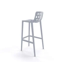 Isidoro Tabouret de bar d'extérieur moderne empilable avec dossier ronds ajourés* Tabouret De Bar (assise +/- 80 Cm)