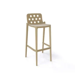 Isidoro Tabouret de bar d'extérieur moderne empilable avec dossier ronds ajourés* Tabouret De Bar (assise +/- 80 Cm)