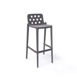 Isidoro Tabouret de bar d'extérieur moderne empilable avec dossier ronds ajourés* Tabouret De Bar (assise +/- 80 Cm)