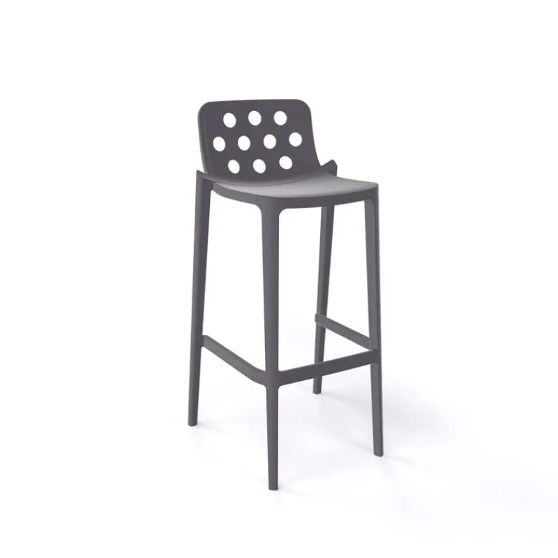 Isidoro Tabouret de bar moderne empilable avec dossier ronds ajourés* Tabouret De Bar (assise +/- 80 Cm)